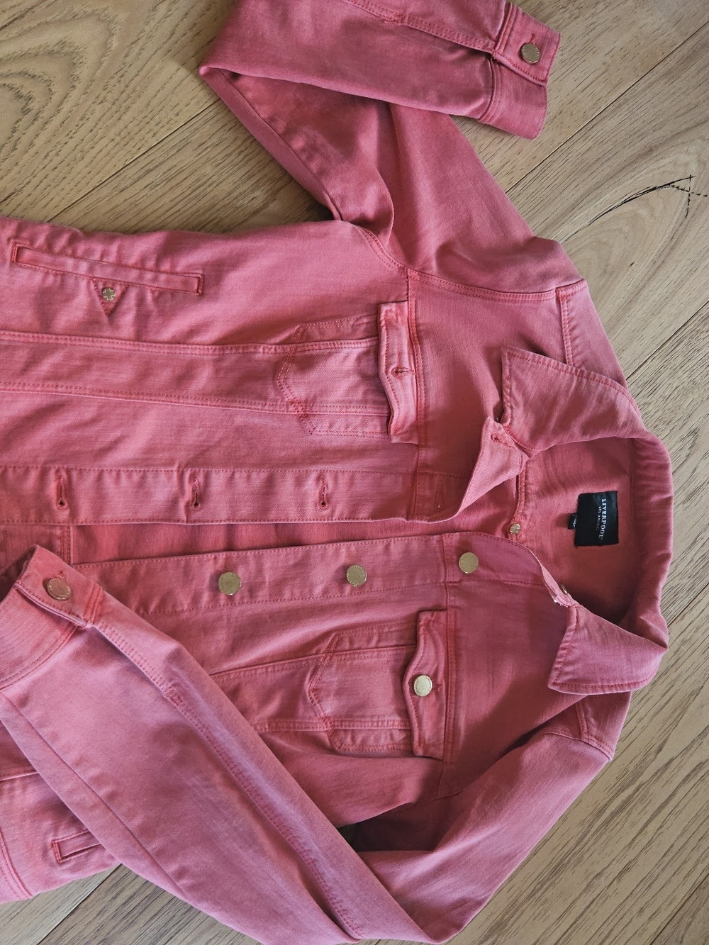 Womens Size Small LIVERPOOL bramd Soft Watermelon Colored Jacket  Pockets Snaps